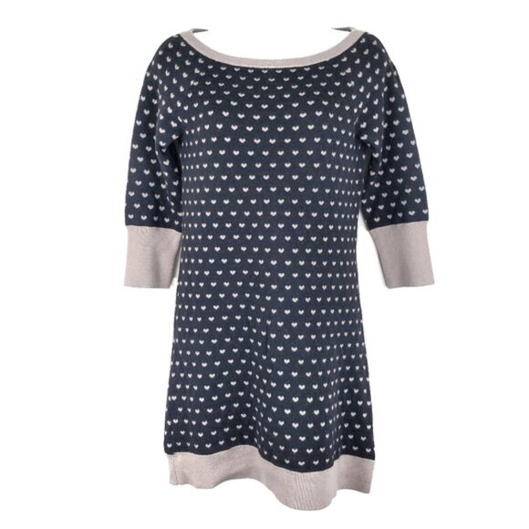 Juicy Couture Womens Dusty Pink Heart Print Lambswool Sweater Mini Dress Size S - Picture 3 of 7